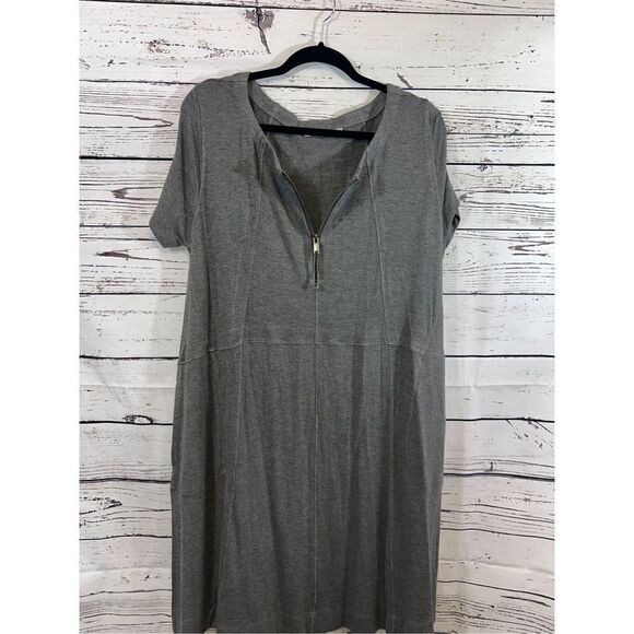 Soft Surroundings Gray Knit Midi Dress Size Large - Picture 2 of 5
